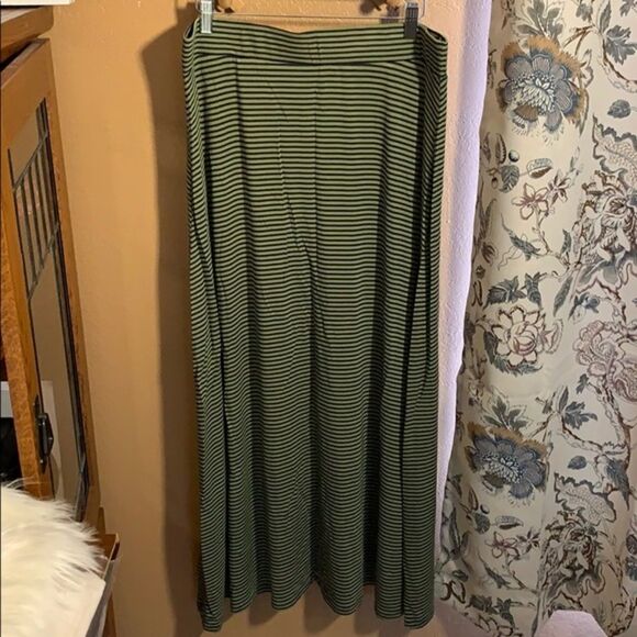 Tommy Bahama Green and Navy Striped Maxi Skirt - Picture 1 of 3
